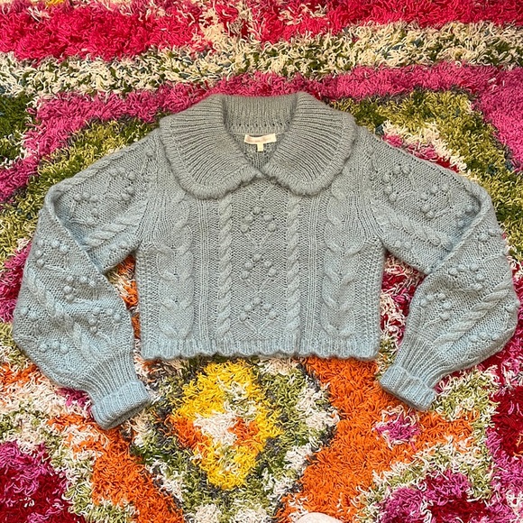 Loveshackfancy Berget Cropped Sweater, sparkling brook XS - Picture 2 of 10